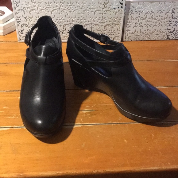 Dansko Franka Black Leather Clog Shoe Bootie HTF Ortho Comfort Arch Support - Picture 7 of 8